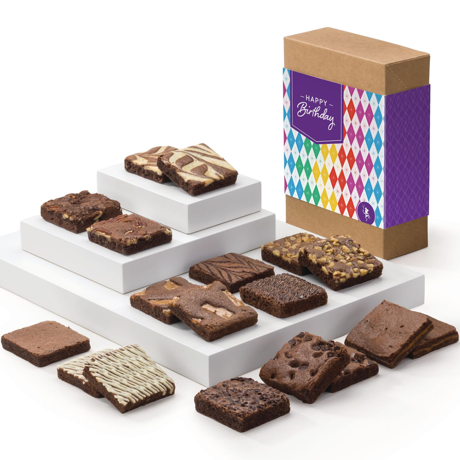 brownie goodness with this happy birthday gift basket of gourmet
