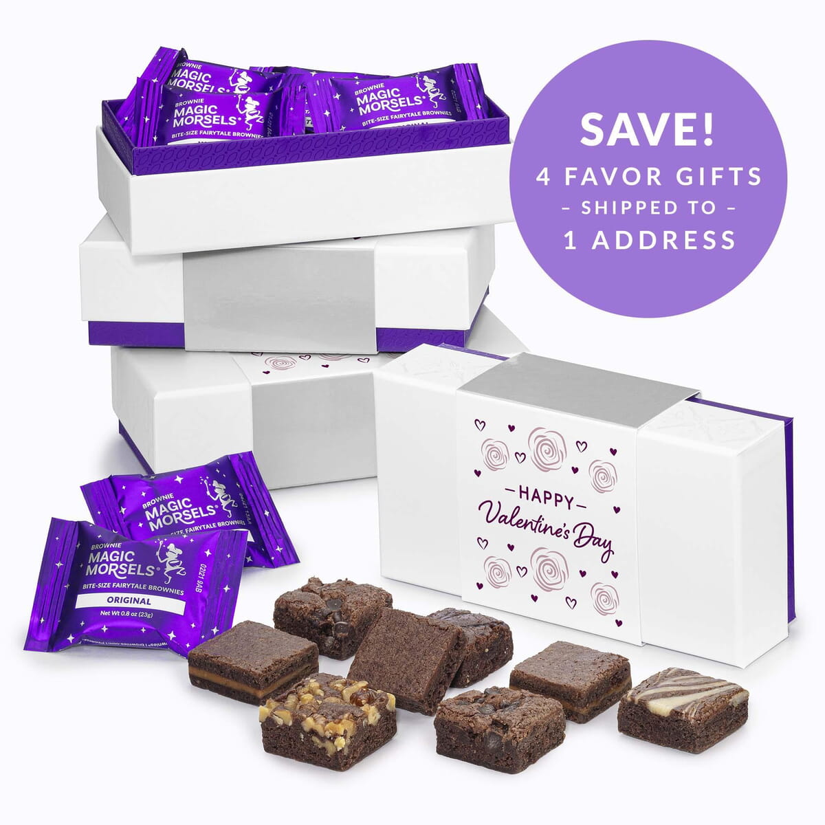 FOUR BOX SET Valentine 8-Morsel Favor