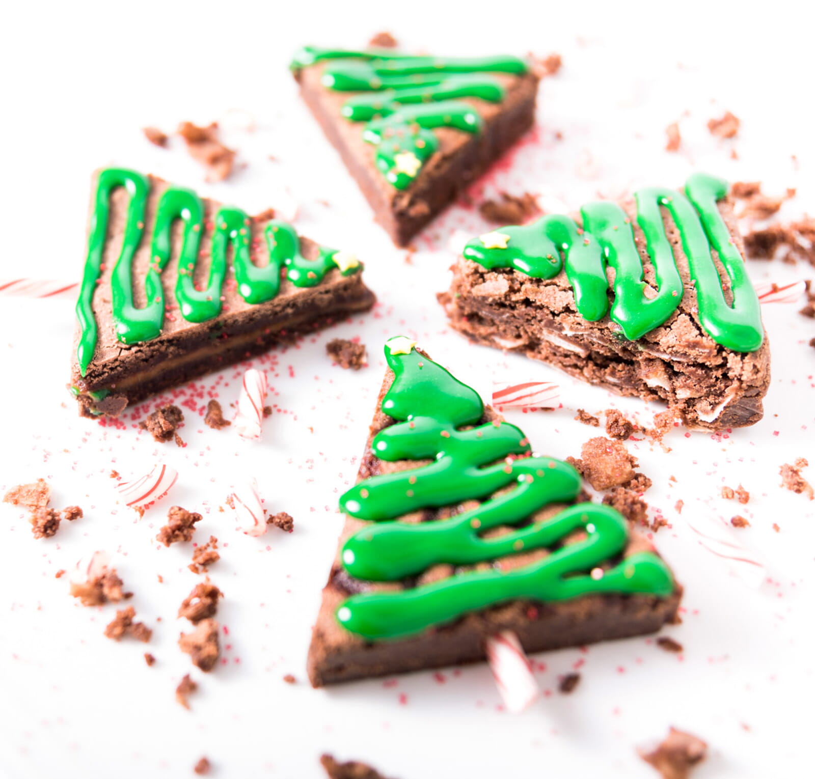 Easy brownie christmas tree treats