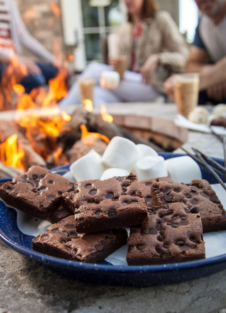 Brownie by the campfire