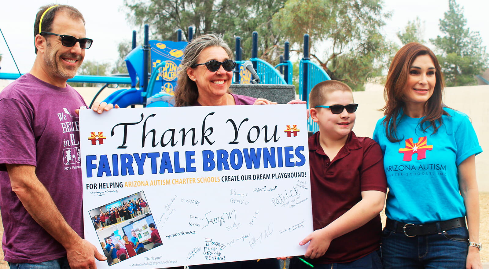 Co-founder David and Eileen receiving thanks from Arizona Autism School